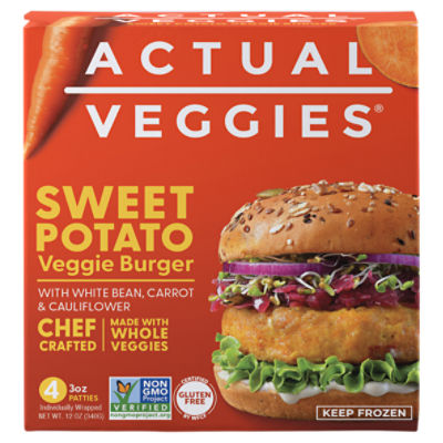 Actual Veggies Sweet Potato Veggie Burger, 4 count, 12 oz