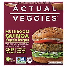 Actual Veggies Mushroom Quinoa Veggie Burger, 4 count, 12 oz