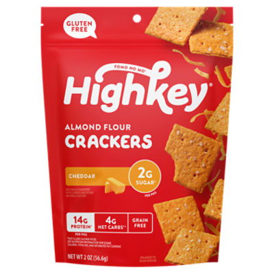 Highkey Cheddar Almond Flour Crackers, 2 oz