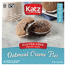 Katz Gluten Free Oatmeal Crème Pies, 4 count, 6.0 oz