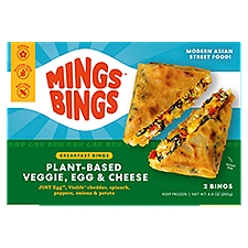 MingsBings Plant-Based Veggie, Egg & Cheese Breakfast Bings, 2 count, 8.8 oz