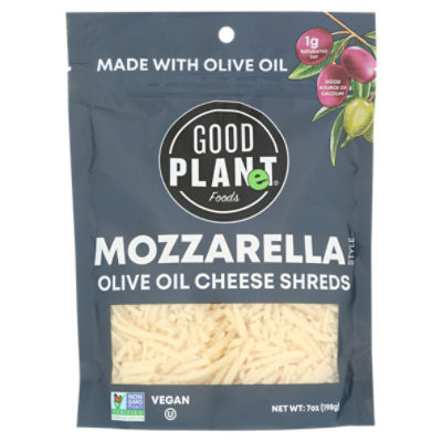 Good Planet Foods Mozzarella Style Olive Oil Cheese Shreds, 7 oz