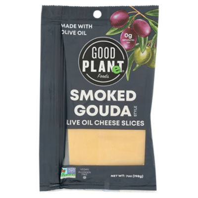 Good Planet Foods Smoked Gouda Style Olive Oil Cheese Slices, 7 oz