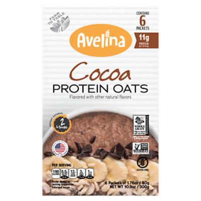 Avelina Cocoa Protein Oats, 1.76 oz, 6 count