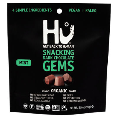 Hu Organic Mint Snacking Dark Chocolate Gems, 3.5 oz