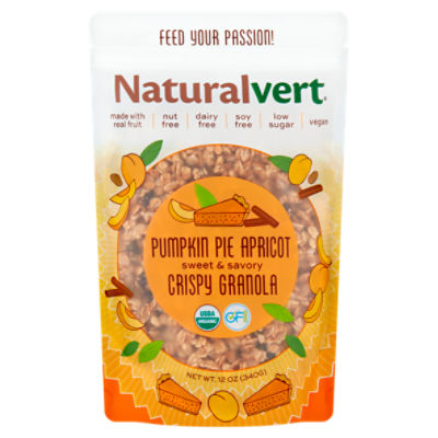 Naturalvert Pumpkin Pie Apricot Sweet & Savory Crispy Granola, 12 oz