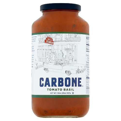 Carbone Tomato Basil Sauce, 32 oz
Bring elevated dining home with the vibrant flavors of Carbone. Only the finest ingredients, slow cooked & made in small batches.