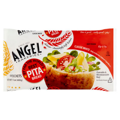 Angel Bakeries Classic White Pita Bread, 4 count, 14 oz