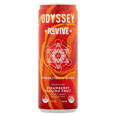 Odyssey Strawberry Passion Fruit Revive Sparkling Drink, 12 fl oz
