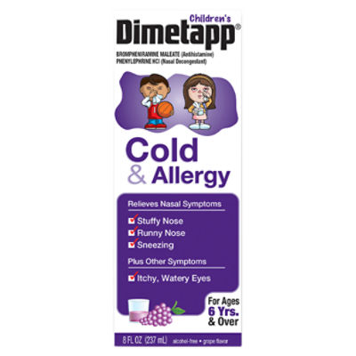 Dimetapp Children's Cold & Allergy Grape Flavor Liquid, For Ages 6 Yrs. & Over, 8 fl oz
