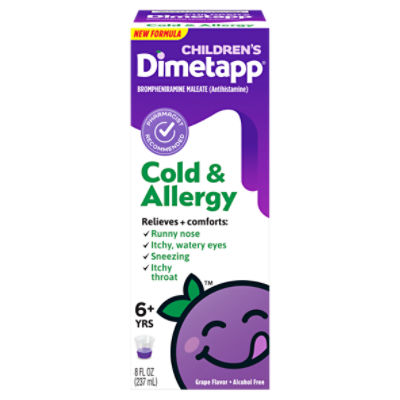 Dimetapp Children's Cold & Allergy Grape Flavor Liquid, 6+ Yrs, 8 fl oz, 8 Fluid ounce