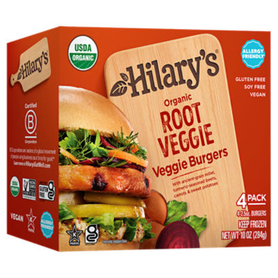Hilary's Organic Root Veggie Burgers, 2.5 oz, 4 count