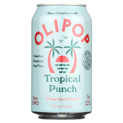 Olipop Tropical Punch Soda, 12 fl oz