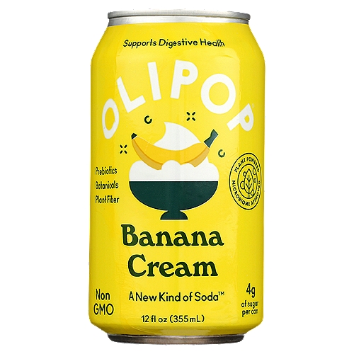 Olipop Banana Cream Soda, 12 fl oz