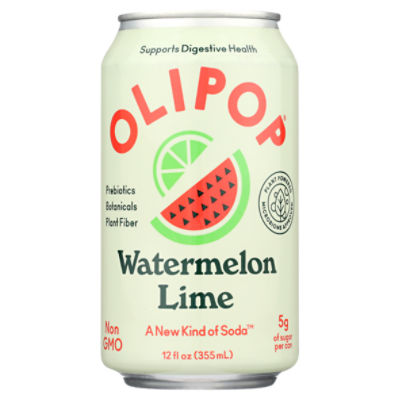 Olipop Watermelon Lime Soda, 12 fl oz