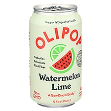 Olipop Watermelon Lime Soda, 12 fl oz