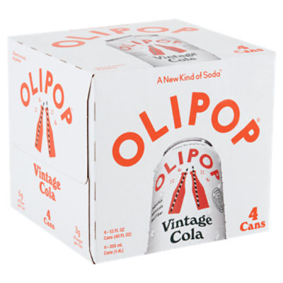 Olipop Vintage Cola Soda, 12 fl oz, 4 count