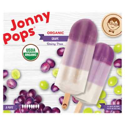 Jonny Pops Organic Grape Pops, 1.85 fl oz, 8 count