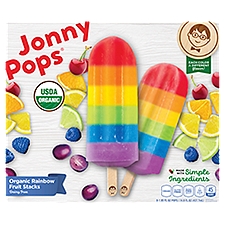 JonnyPops Dairy Free Organic Rainbow Fruit Stacks Pops, 1.85 fl oz, 8 count