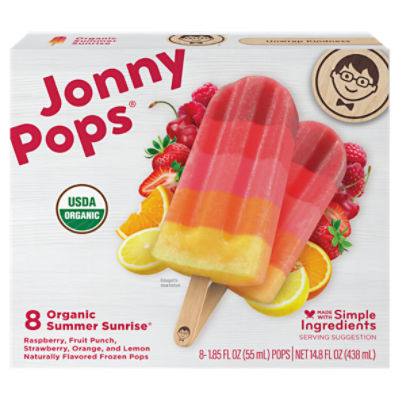 JonnyPops Dairy Free Organic Summer Sunrise Pops, 1.85 fl oz, 8 count ...