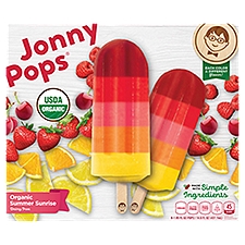 JonnyPops Dairy Free Organic Summer Sunrise Pops, 1.85 fl oz, 8 count