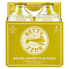 Betty Buzz Soda, Meyer Lemon Club, 9 Fluid ounce