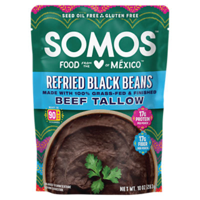 Somos Beef Tallow Refried Black Beans, 10 oz