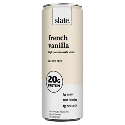 High Protein Milk Shake - French Vanilla, Lactose Free (11 Fl Oz. / 12  Drinks) by Slate Milk at the Vitamin Shoppe