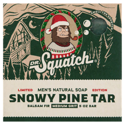 Dr. Squatch Snowy Pine Tar Men's Natural Soap Limited Edition, 5 oz