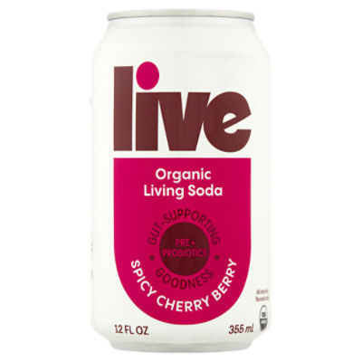 Live Spicy Cherry Berry Organic Living Soda, 12 fl oz