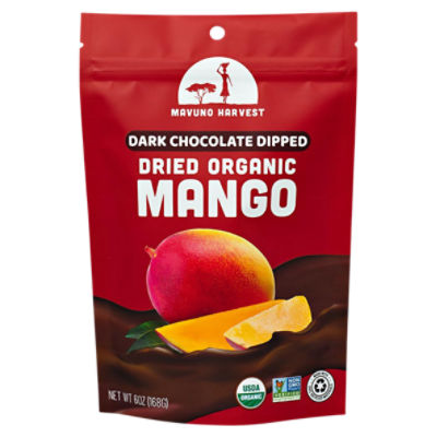 Mavuno Harvest Dark Chocolate Dipped Dried Organic Mango, 6 oz