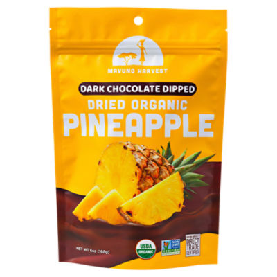 Mavuno Harvest Dark Chocolate Dipped Dried Organic Pineapple, 6 oz