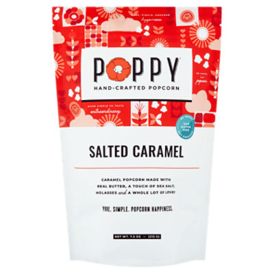 Poppy  Hand-Crafted Salted Caramel Popcorn, 7.5 oz