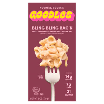 Goodles Bling Bling Bac'n Sweet & Peppery Bacon Flavored Cheddar Mac, 6 oz