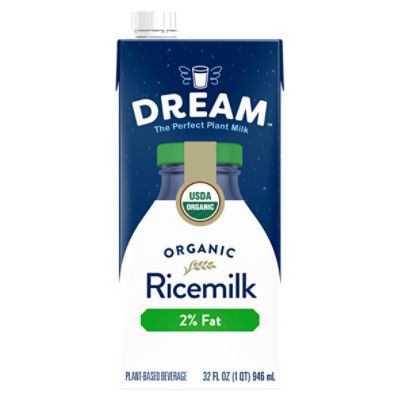 Dream Organic Ricemilk 2% Fat Plant-Based Beverage, 32 fl oz