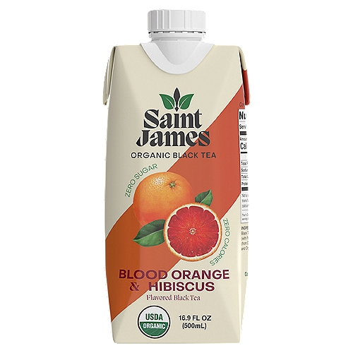 Saint James Organic Blood Orange & Hibiscus Flavored Black Tea, 16.9 fl oz