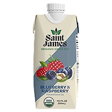 Saint James Organic Blueberry & Raspberry Flavored Green Tea, 16.9 fl oz