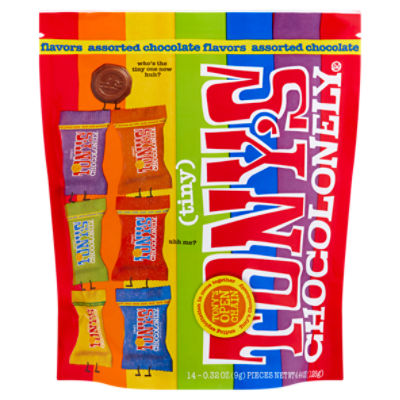 Tony's Chocolonely Tiny Flavors Assorted Chocolate, 0.32 oz, 14 count