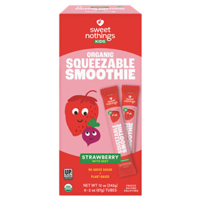 Sweet Nothings Kids Strawberry with Beets Squeezable Smoothie, 2 fl oz, 6 count