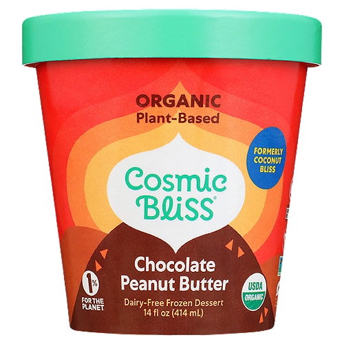 Cosmic Bliss Chocolate Peanut Butter Dairy-Free Frozen Dessert, 14 fl oz
100% plant-based, ultra creamy, earth friendly
