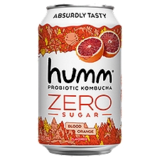 Humm Zero Sugar Blood Orange Flavored Probiotic Kombucha, 12 fl oz