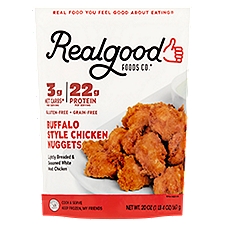 Real Good Foods Buffalo style Chicken Nuggets, 20oz, 20 Ounce