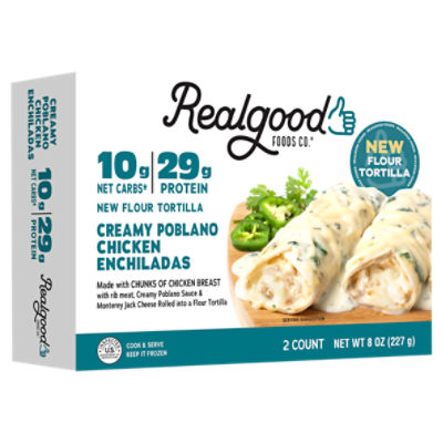 Real Good Foods Creamy Poblano Chicken Enchiladas, 6 ct.