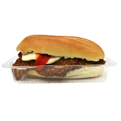 Fresh Made Chicken Cutlet Sandwich with Mozzarella and Pepper, Sold Cold, 12 oz