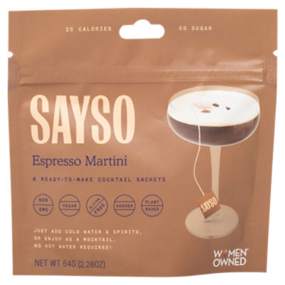 Sayso Espresso Martini Cocktail, 8 count, 2.26 oz