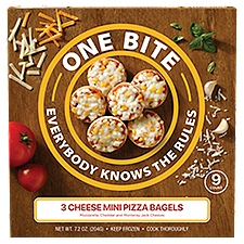 One Bite 3 Cheese Mini Pizza Bagels, 9 count, 7.2 oz