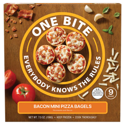 One Bite Bacon Mini Pizza Bagels, 9 count, 7.0 oz