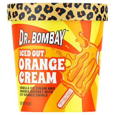 Dr. Bombay Iced Out Orange Cream Vanilla Ice Cream, one pint