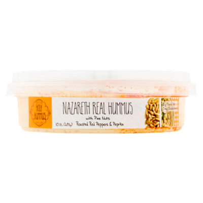 Holy Hummus Nazareth Real Hummus with Pine Nuts, Roasted Red Peppers & Paprika, 10 oz