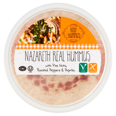Holy Hummus Nazareth Real Hummus with Pine Nuts Roasted Peppers & Paprika, 16 oz